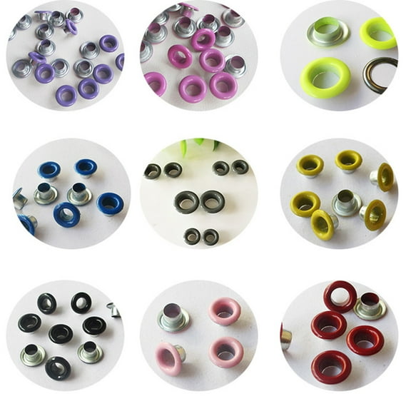 FESTFENDS Eyelet Rivets Set Assorted Color 100Pcs 0.4x0.4x0.2in