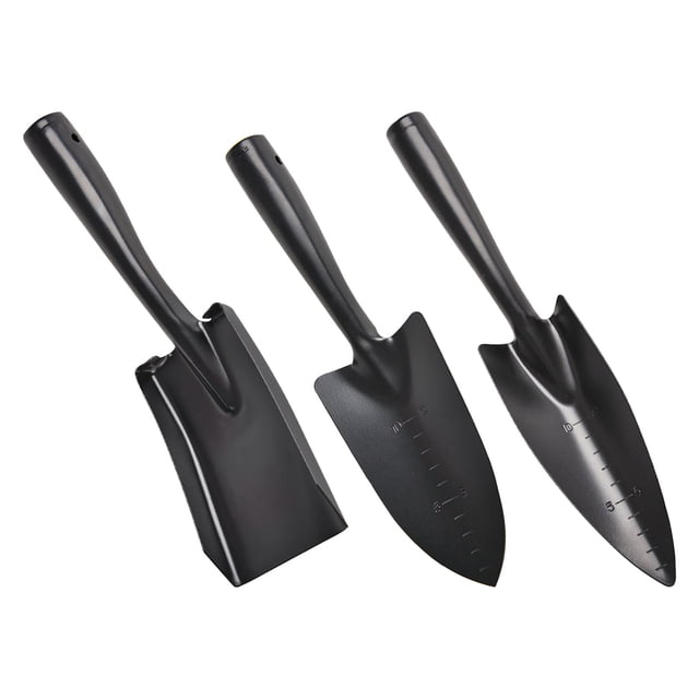 Houderco 3Ud De Palas De Jardín Pequeñas Portátiles Con Mango Ergonómico Negro