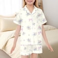 thumbnail image 2 of HAYIMI 2 Piece Outfit Sets Home Kids Children Graphic Print Lapel Short Sleeve Button Shirt Shorts Clothing Sets Easy to Mix Match, 2 of 6