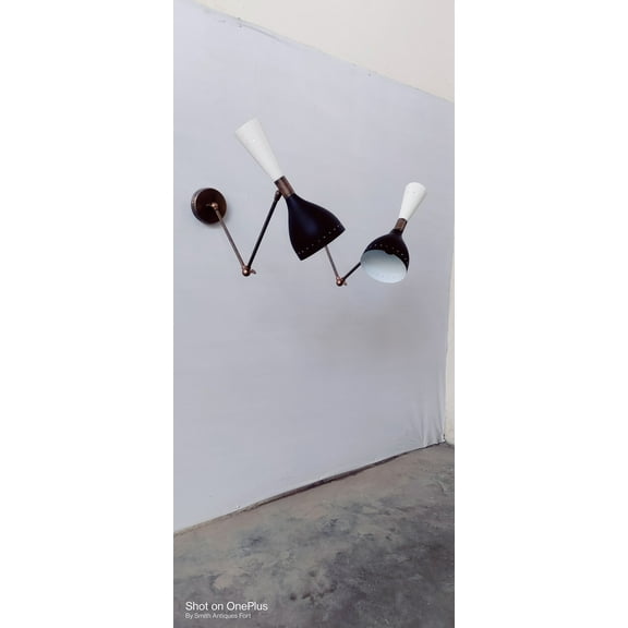 Diabolo Wall Sconces Italian Modern Stilnovo Style Set of Two Wall Light lamps