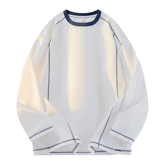 LIaqionyy Big and Tall for Shirts Mens Long Sleeve Crew Neck Oversize Tops Casual Loose Pullover Shirt