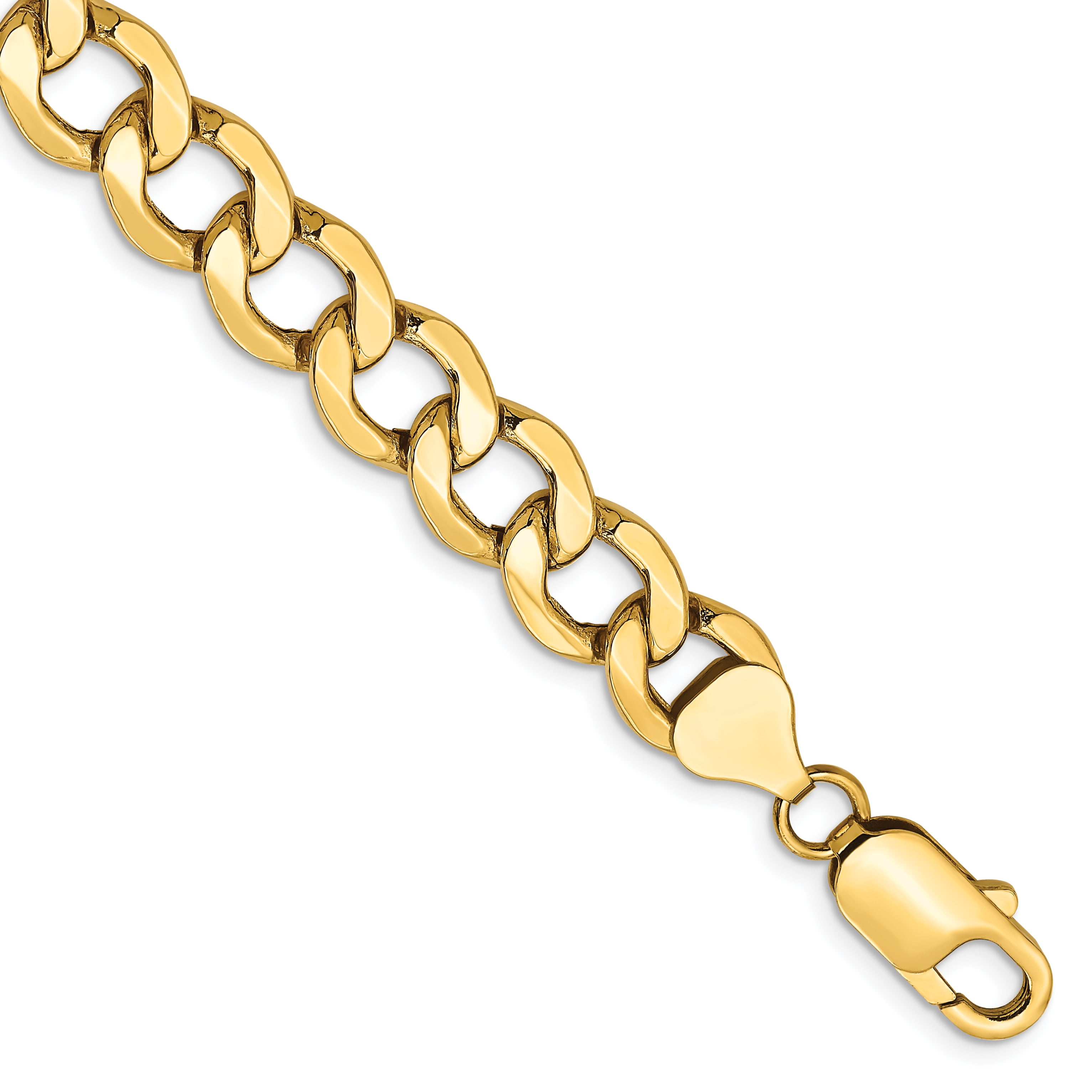 8 Length 10K 3.35mm Semi-Solid Curb Link Chain 