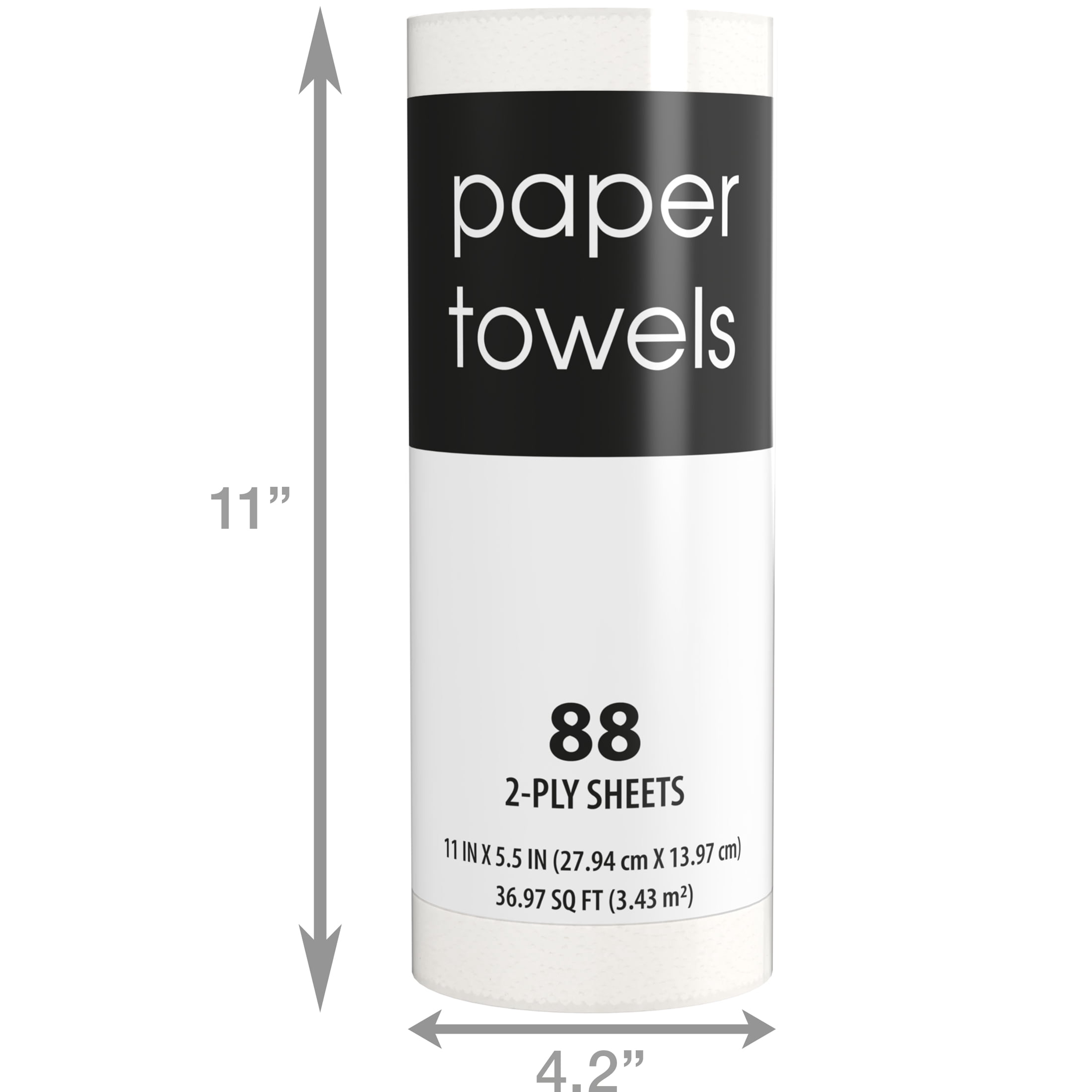 Black and White, 2-Ply Paper Towels, White, 88 Sheets
