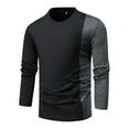 thumbnail image 2 of UVEASISHA Long Sleeve Tees for Men Slim Fit,Mens Colorblock T Shirt Business Casual Crewneck Pullover Tops Fashion Big and Tall Workout Muscle Tee, 2 of 9