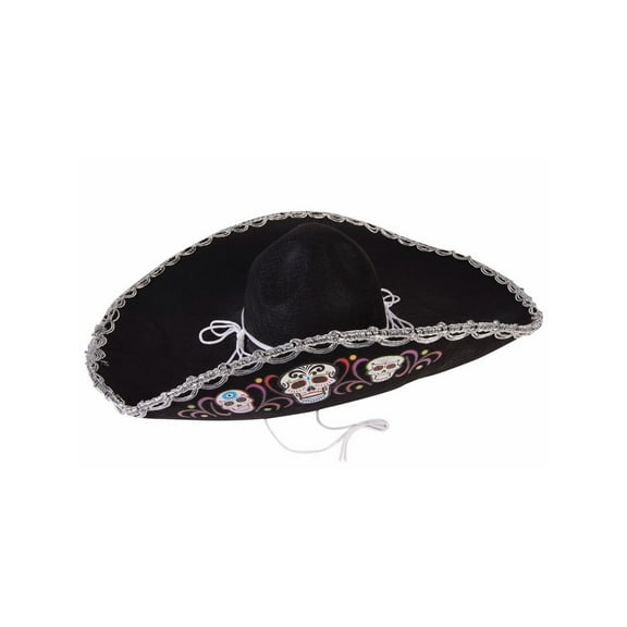 Forum Novelties Women's Day of The Dead-DLX Sombrero, black, Standard