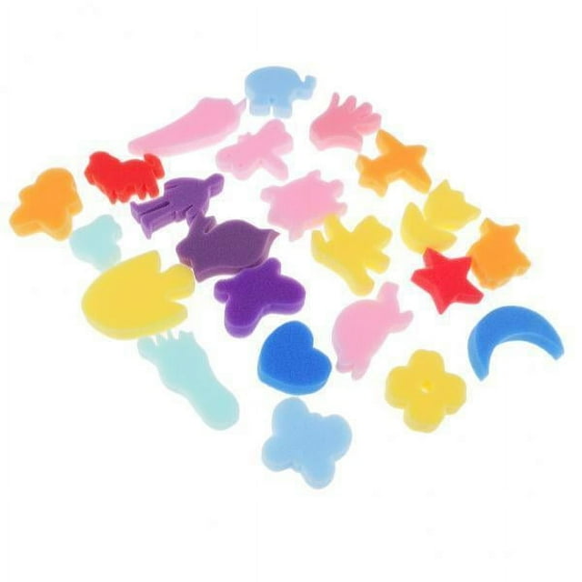 Abbracc 2- 24 Pieces Sponge Painting Shapes for Kids Early Learning 2 Pcs