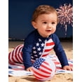 thumbnail image 4 of Aideaone 4th of July Toddler Baby Boys Swimsuit American Flag Swimwear Independence Day Long Sleeve Zipper Swimsuit3-36 Months, 4 of 7