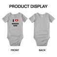 thumbnail image 3 of I Heart Borzoi Dog Funny Baby Rompers Bodysuit (Gray, 6-12 Months), 3 of 5