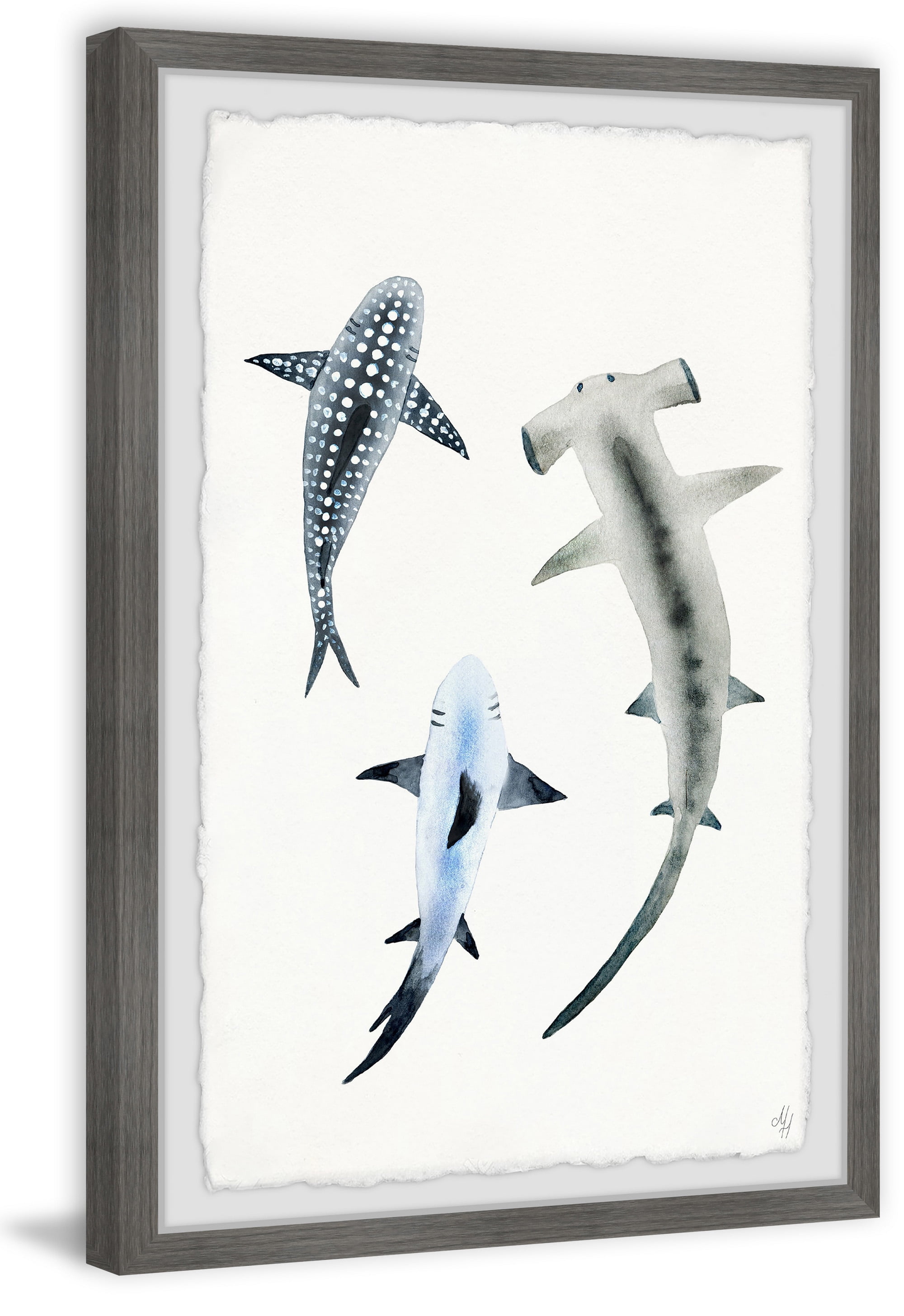 Marmont Hill Shark Trio Framed Wall Art