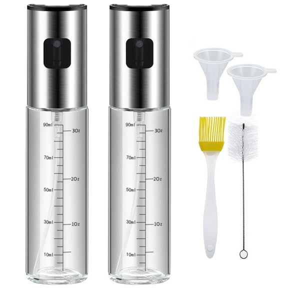 Vaupan Oil Spray Bottle - Adjustable Kitchen Spray Bottle with Stainless Steel Nozzle, 100ml Reusable Essential Oil Diffuser for Cooking/Cleaning/Beauty