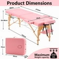 thumbnail image 2 of YOUNIKE Foldable Massage Table with Lightweight Wooden Frame, Adjustable Height, and Accessories Designed for Tattoo & Facial, Ideal for Lash, Physical Therapy, Pink, 2 of 7