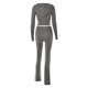 thumbnail image 5 of Gibobby Set Pants y Sudadera Mujer Traje con capucha de punto Conjunto de pantalones de manga larga de cintura alta sexy para mujer(Gris,G), 5 of 5