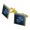 Gold, variant on Marine Corps USMC Gray on Blue Eagle Globe Anchor Logo Officially Licensed Square Cufflink Set - Silver or Gold