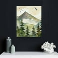 thumbnail image 5 of PIKWEEK Watercolor Mountain Landscape Wall Art Mountain Forest Wall Canvas Green Watercolor Print Forest Green Abstract Painting Green Landscape Picture Watercolor Landscape Poster Decor, 5 of 5
