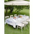 thumbnail image 4 of Outdoor Tablecloths with Umbrella Hole & Zipper, Navy Blue Polka Dots 54x80 Inch Tablecloth Rectangle, Vintage Abstract Art Watercolor Waterproof Table Cloth, Patio/Pool/Picnic Table Covers, 4 of 8