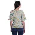 thumbnail image 4 of Moomaya Printed Round Neck Top For Women Elbow Sleeve Blouse Tunic Formal Wear, 4 of 6