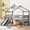 Gray, variant on Twin Loft Bed with Slide, Solid Wood Bed Frame, Modern Loft Bed with Ladder & Guardrail for Bedroom, Gray
