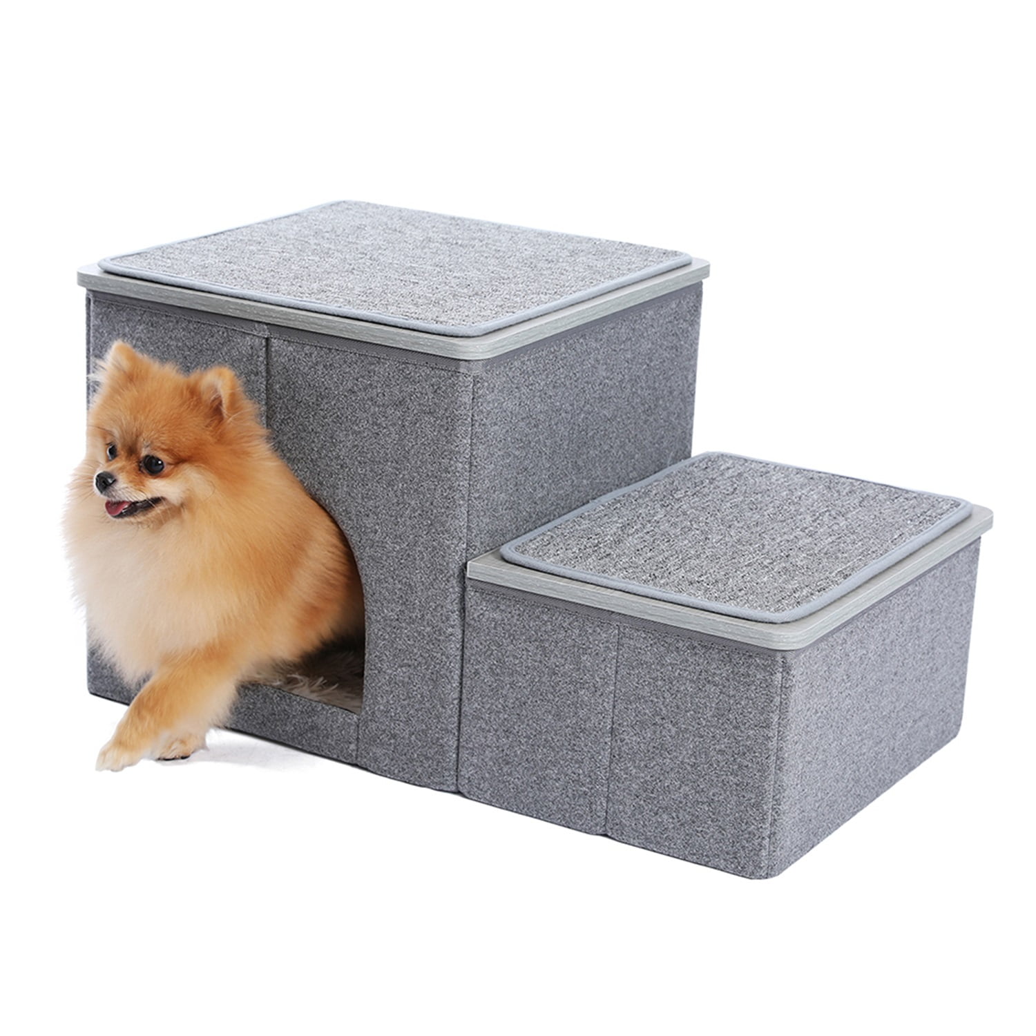 Pefilos 29" 5-Step Pets Dog Stairs for Beds and Cars, Pet Cat Steps for Couch, Small Dog Kitten Ladder, Pet Ramp, Gray Pefilos 29" 5-Step Pets Dog Stairs for Beds and Cars, Pet Cat Steps for Couch, Small Dog Kitten Ladder, Pet Ramp, Gray