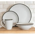 thumbnail image 2 of 10 Strawberry Street Simply Coupe 16-Piece Ceramic Dinnerware Set, Black, 2 of 9