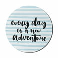 thumbnail image 1 of Adventure Mouse Pad for Computers, Every Day is a New Adventure Words Inspirational Things About Life Artwork, Round Non-Slip Thick Rubber Modern Mousepad, 8" Round, Baby Blue Black, by Ambesonne, 1 of 2