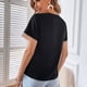 thumbnail image 5 of Tops de Mujer Elegantes Blusas Casuales Camisas de Encaje de Manga Corta Con Cuello en V Sólido Suelto Odeerbi  ODB165127, 5 of 7