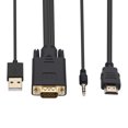 thumbnail image 1 of Cable adaptador de 1,8 m compatible con HDMI a cable de vídeo VGA para monitor de proyector Hugtrwg Para estrenar, 1 of 9
