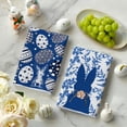thumbnail image 3 of Blue Bunny Eggs Flower Easter Kitchen Towels Dish Towels, 18x26 Inch Spring Farmhouse Leaves Decoration Hand Towels Set of 2, 3 of 6