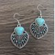 thumbnail image 5 of Nvzi Pendientes colgantes de estilo retro, nuevos y únicos, joyería étnica bohemia vintage (azul), 5 of 5