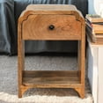 thumbnail image 2 of Mango Wood Nightstand For Bedroom - Mini, 1 Drawer & Open Shelf, Oak-ish Finish, 15.2 Lb Weight Mini Furniture Solid With And Oak-ish, Brown, 2 of 5
