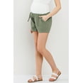 thumbnail image 3 of Linen Blend Maternity Shorts with Elastic Band, 3 of 4