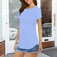 thumbnail image 5 of Women Casual Tops Short Sleeve Tshirts Summer Crewneck Tee Tops Blouses, 5 of 6