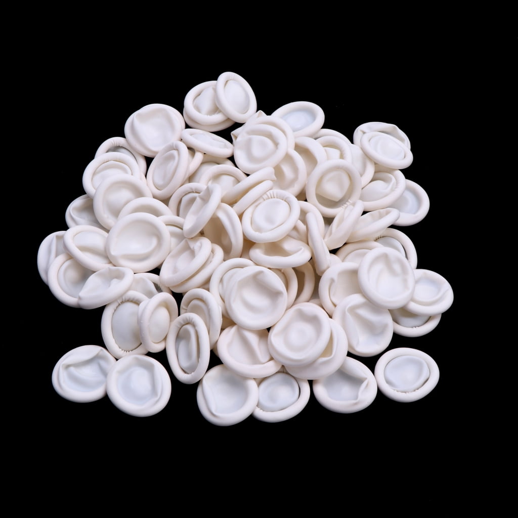 Disposable Latex Finger Caps, 100 Pieces, Non-skid Natural Rubber Gloves