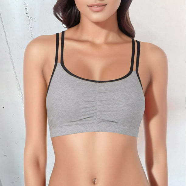 Aayomet Bralettes for Women Plus Size Underwear for Women Women's Built Up  Tank Style Sports Bra Fashion Colors (Gray, XL)