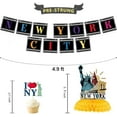 thumbnail image 2 of 36PCS New York City Party Decorations with 2PCS Pres-Strung American Nyc Banner 12PCS Cityscape Broadway Hanging Swirl Decorations 4PCS Honeycomb Centerpieces 24PCS New York Cupcake Toppers, 2 of 7
