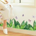 thumbnail image 4 of Un conjunto de pegatinas de pared, pegatinas de pared de mariposas con hojas tropicales verdes, decoración de pared para dormitorio, sala de estar y oficina, 4 of 5