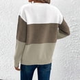 thumbnail image 6 of Women's Striped Sweater Boat Neck Knitted Sweater Casual Long Sleeve Pullover Fashion Sweater Top, 6 of 9