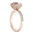 thumbnail image 3 of Natural peach/pink 3.50 CT VS Morganite Ring with Diamonds Rose Gold 14K Flower Vintage Halo, 3 of 5