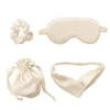 Peaoy Sleep Mask Silk Eye Mask for Sleeping Blindfold Eye Covers with Headband Scrunchy Pouch for Travel Night Sleep Christmas Gift Set