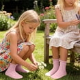 thumbnail image 5 of ZACPNCV Girl Ankle Ruffle Socks Casual Cotton Blend Frilly Breathable Cute Knit Lettuce Trim No Show Socks B-Pink, 5 of 5