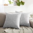 thumbnail image 2 of Outdoor Pillows For Patio Furniture Waterproof Pillow Covers Square Garden Cushion Farmhouse Linen Throw Pillow Covers Shell For Patio Tent Couch 18X18 Inch-2Pcs, 2 of 4