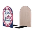 thumbnail image 2 of KLL God Bless America Patriotic Star Print Wood Book Ends for Shelves,1 Pair Wood Bookends Book Holder Stand Decorative, Book Stoppers for Heavy Duty Books CD File Video Games, 2 of 8