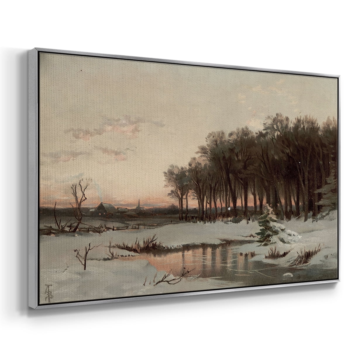 Vintage Landscape-CCLXIX By Wexford Home Framed in Silver Wood Gallery Wrapped Canvas 17 in. x 25 in.