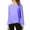 Purple, variant on Elegant Loose Fit Linen V-Neck Long Sleeve Blouse for Women Casual Comfortable Daily Wear Top