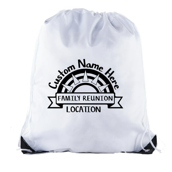 Sunset with name and Date white print-Family Reunion Party Favor Bags