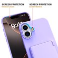 thumbnail image 3 of ELEHOLD Case for iPhone 16 Plus, Heavy-Duty Plastic Shockproof Wallet Case Stand Cover with Card Slots,Purple, 3 of 6