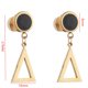 thumbnail image 4 of 1 par de pendientes de perno prisionero con colgante triangular hueco de acero inoxidable Oro Sunnimix Pendientes Mujer Chica Stud, 4 of 4