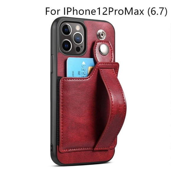 3-in-1 Wrist Band Card Holder Bracket Mobile Phone Case Soft Handmade PU Leather Phone Protective Cover New