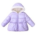 thumbnail image 1 of URMAGIC Toddler Little Kid Girls Down Fleece Hooded Coat Winter Warm Jacket, 1 of 4
