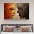 thumbnail image 4 of modern abstract artwork two facing figures Poster Decorative Painting Canvas Wall Art Living Room Posters Bedroom Painting,Frame-style,28×41inch (70×105cm), 4 of 8