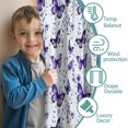 thumbnail image 3 of Blackout Kids Curtains,White Purple Butterfly Plant Pattern Childrens Insulated Curtains Set Of 2,Bedroom Essentials,Toddler Room Decor 42"x54", 3 of 5